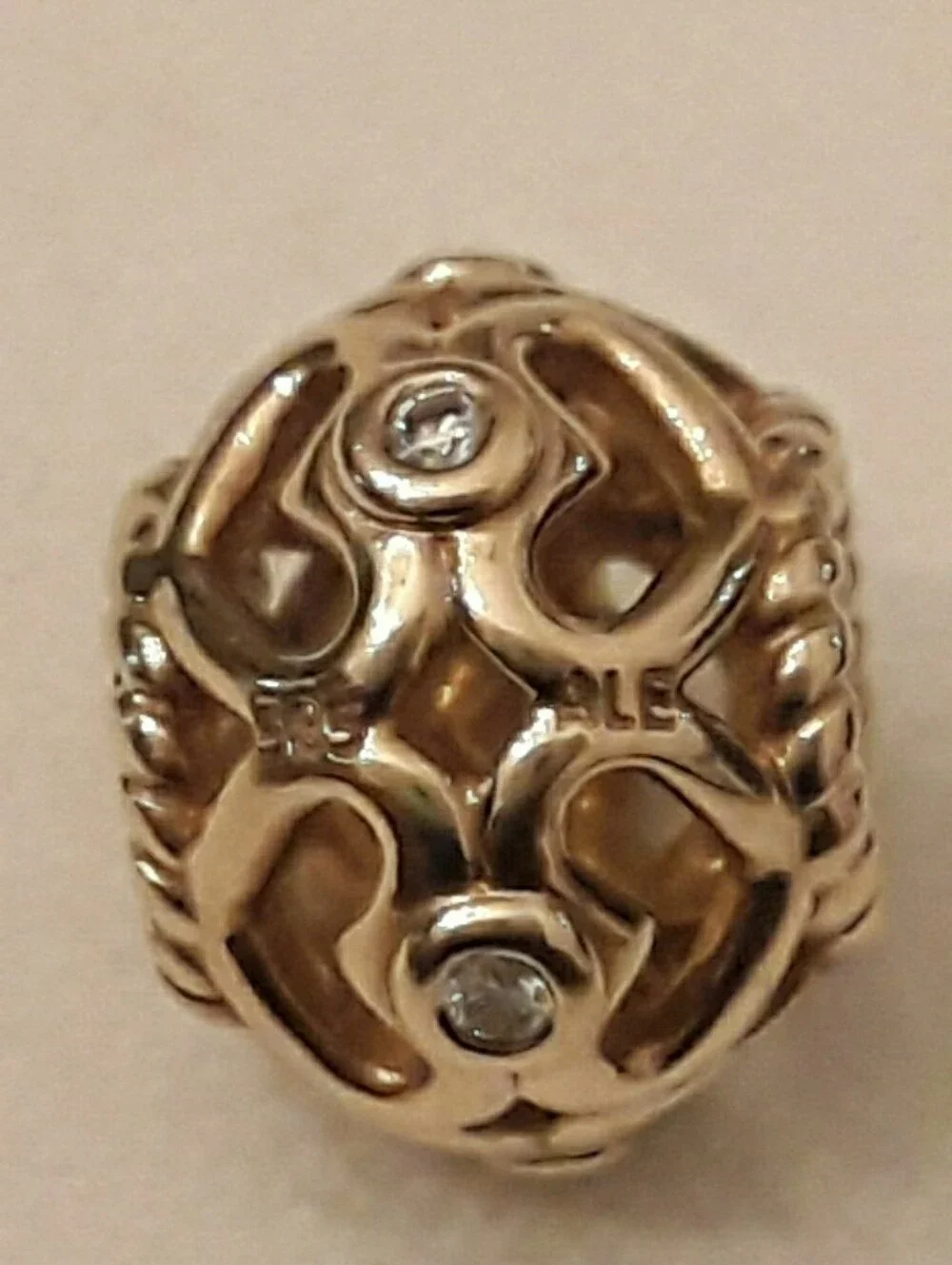 Pandora 14K solid Diamond open heart charm - Picture 3 of 4